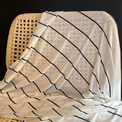 Deadstock - Rayon Jersey - White with Black Stripes