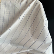 Deadstock - Lightweight Cotton Broadcloth - White with Navy Stripe