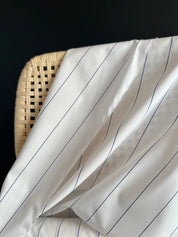 Deadstock - Lightweight Cotton Broadcloth - White with Navy Stripe