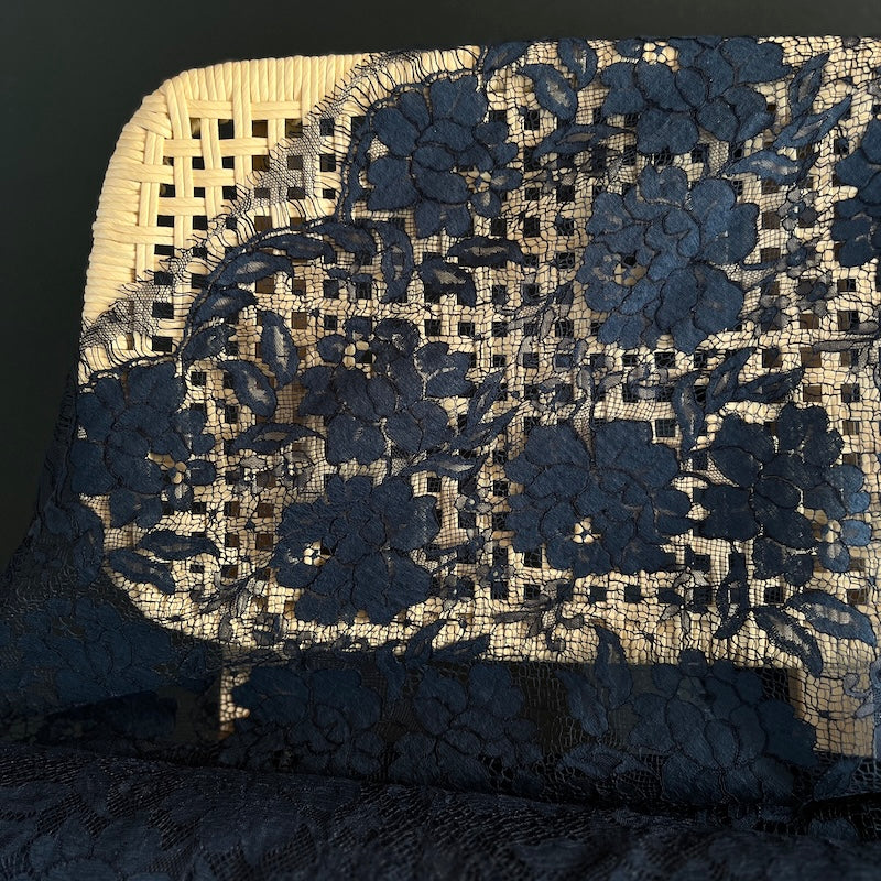 Deadstock - Lace - Navy with Roses