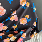 Deadstock - Nylon Swim Fabric - Tea Roses on Navy