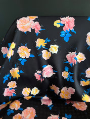 Deadstock - Nylon Swim Fabric - Tea Roses on Navy