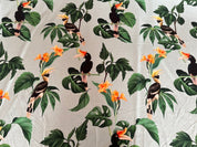 Deadstock - Cotton Lawn - Tropical Birds and Flowers on Blue
