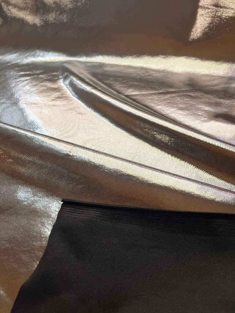 Close-up of a metallic surface with reflective properties