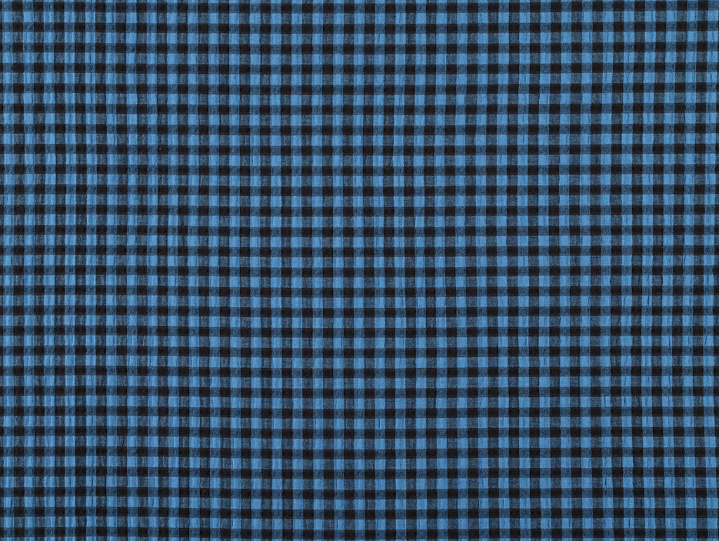 Fabric Godmother - Cotton Seersucker - Rowan Gingham - Indigo and Black