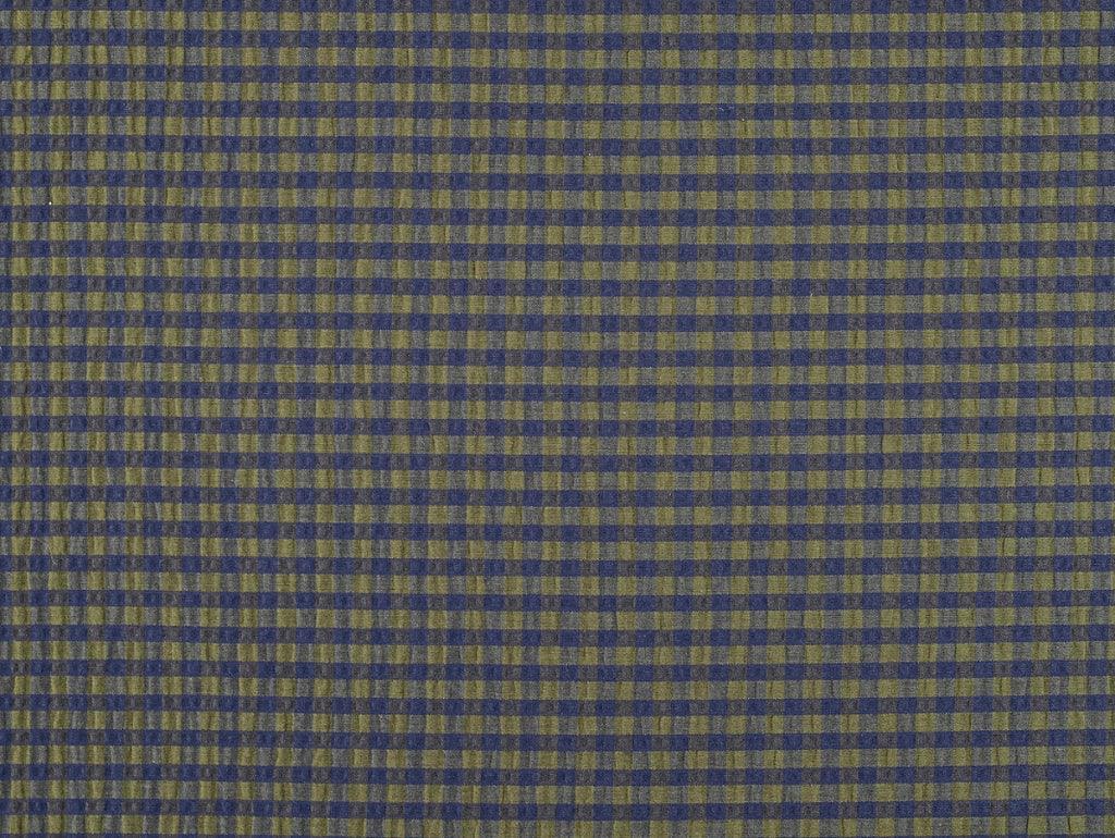 Fabric Godmother - Cotton Seersucker - Rowan Gingham - Moss and Navy