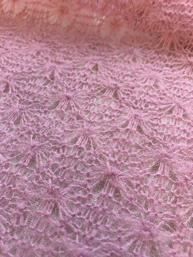 Deadstock - Wool Blend Sweater Knit - Lace - Rose