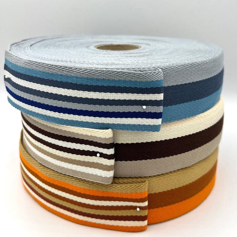 Double Sided Striped Webbing - 40mm (1 1/2") - Various Colors
