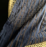 Hokkoh - Embroidered Cotton - Umber on Navy