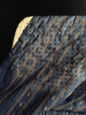 Hokkoh - Embroidered Cotton - Umber on Navy