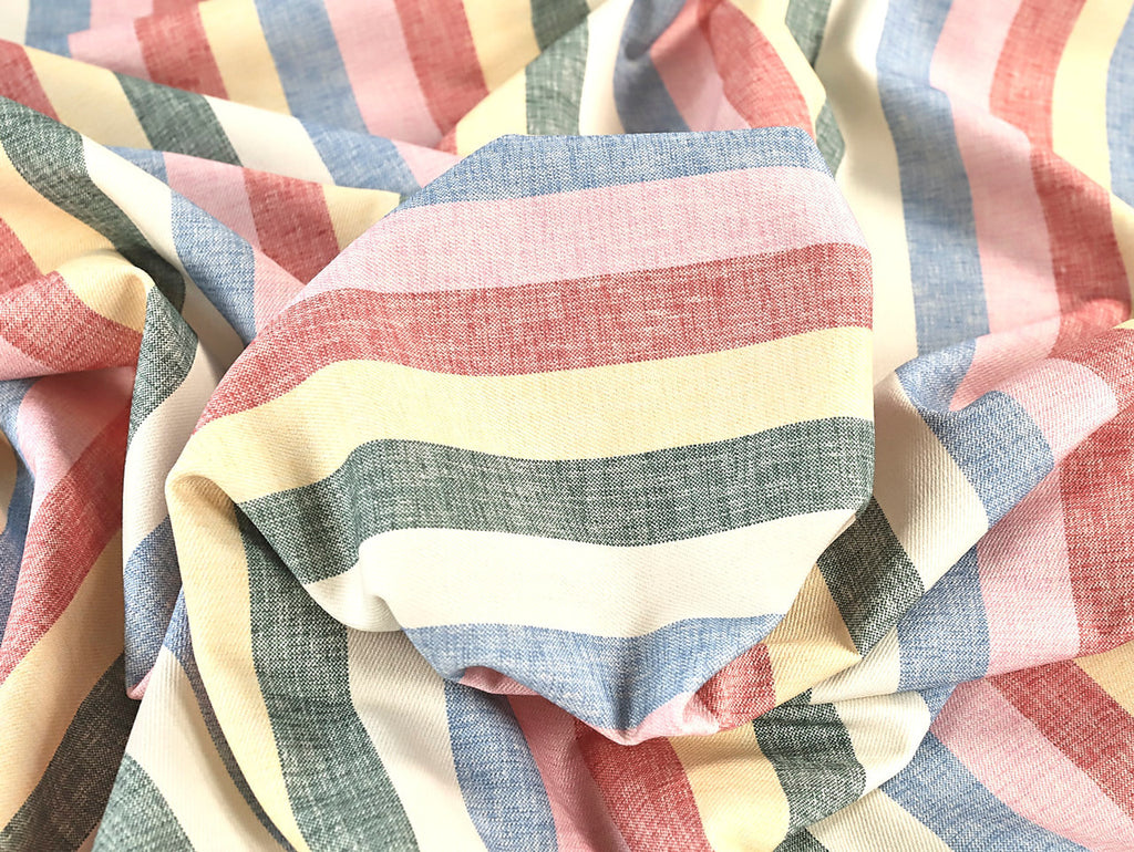 Fabric Godmother - Cotton Denim - Presley Stripe - Multi
