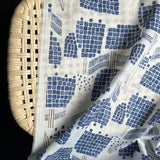 Hokkoh - Cotton Lawn - Block Tulips - Navy on White