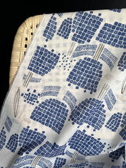 Hokkoh - Cotton Lawn - Block Tulips - Navy on White