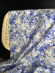 Hokkoh - Cotton Lawn - Watercolor Floral - Periwinkle and Tan