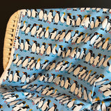 Deadstock - Sevenberry - Cotton Oxford - Penguins - Sky Blue