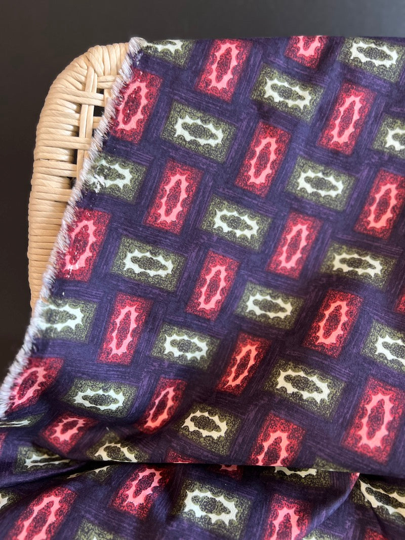 Deadstock - Double Weave Printed Cotton Jacquard - Plankton - Purple