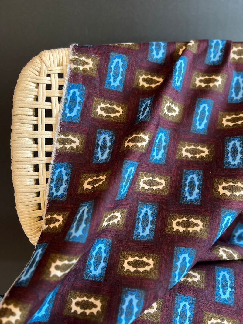 Deadstock - Double Weave Printed Cotton Jacquard - Plankton - Brown