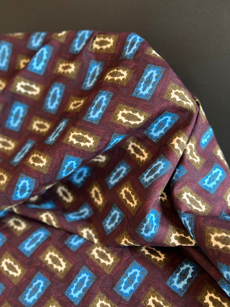 Deadstock - Double Weave Printed Cotton Jacquard - Plankton - Brown