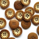 Textile Garden - Corozo Button - 18mm - Laser Cut Flower - Various Colors