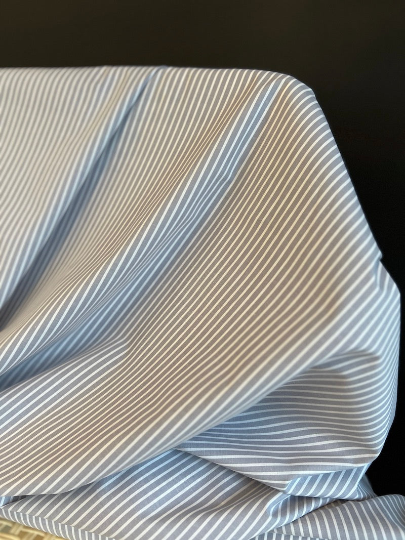 Deadstock - Cotton Shirting - Gray Stripe