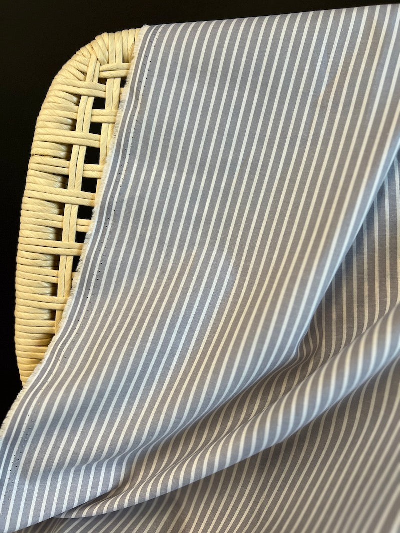 Deadstock - Cotton Shirting - Gray Stripe