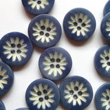 Textile Garden - Corozo Button - 18mm - Laser Cut Flower - Various Colors