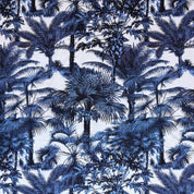 Blue palm tree pattern on a white background