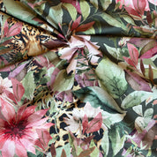 Floral and leopard print fabric pattern