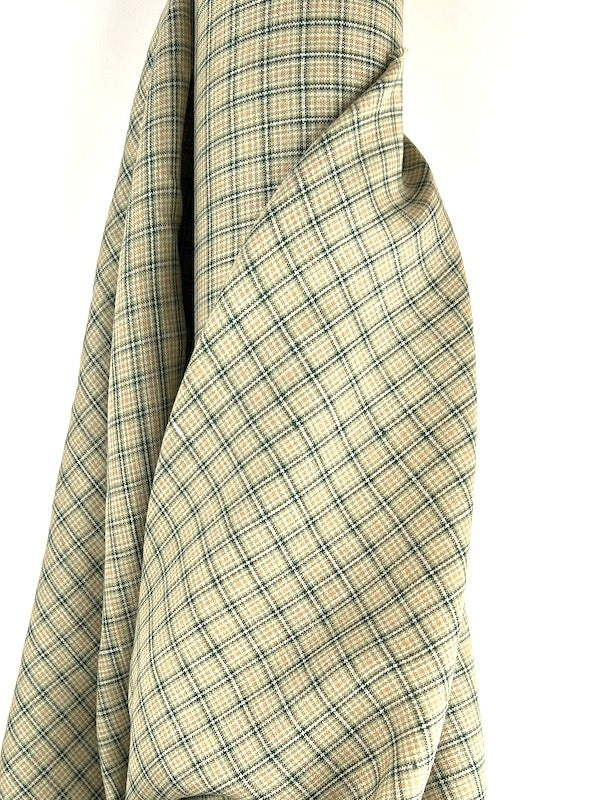 Lino Textile - Linen - Plaid - Green and Tan