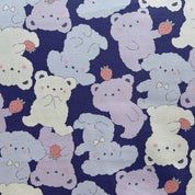 Kokka - Cotton Oxford - Purple Stuffed Animal Scatter