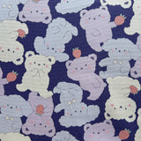 Kokka - Cotton Oxford - Purple Stuffed Animal Scatter
