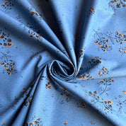Hokkoh - Cotton Broadcloth - Blue Abstract Rose Bouquet