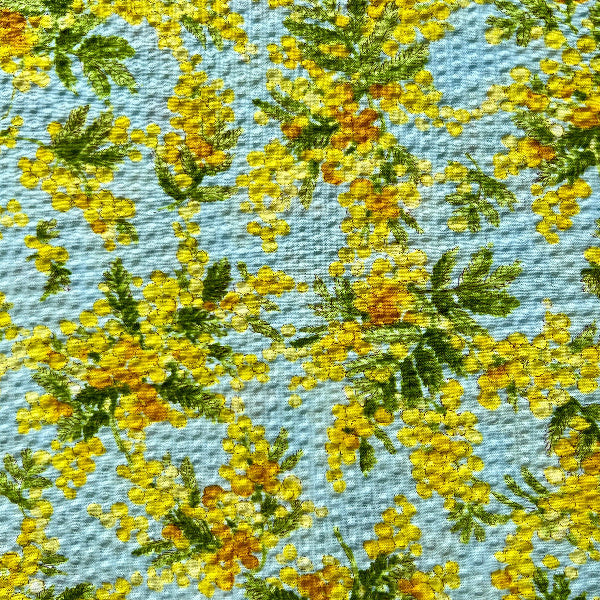 Kokka - Cotton Seersucker - Ripple Mimosa - Sky Blue