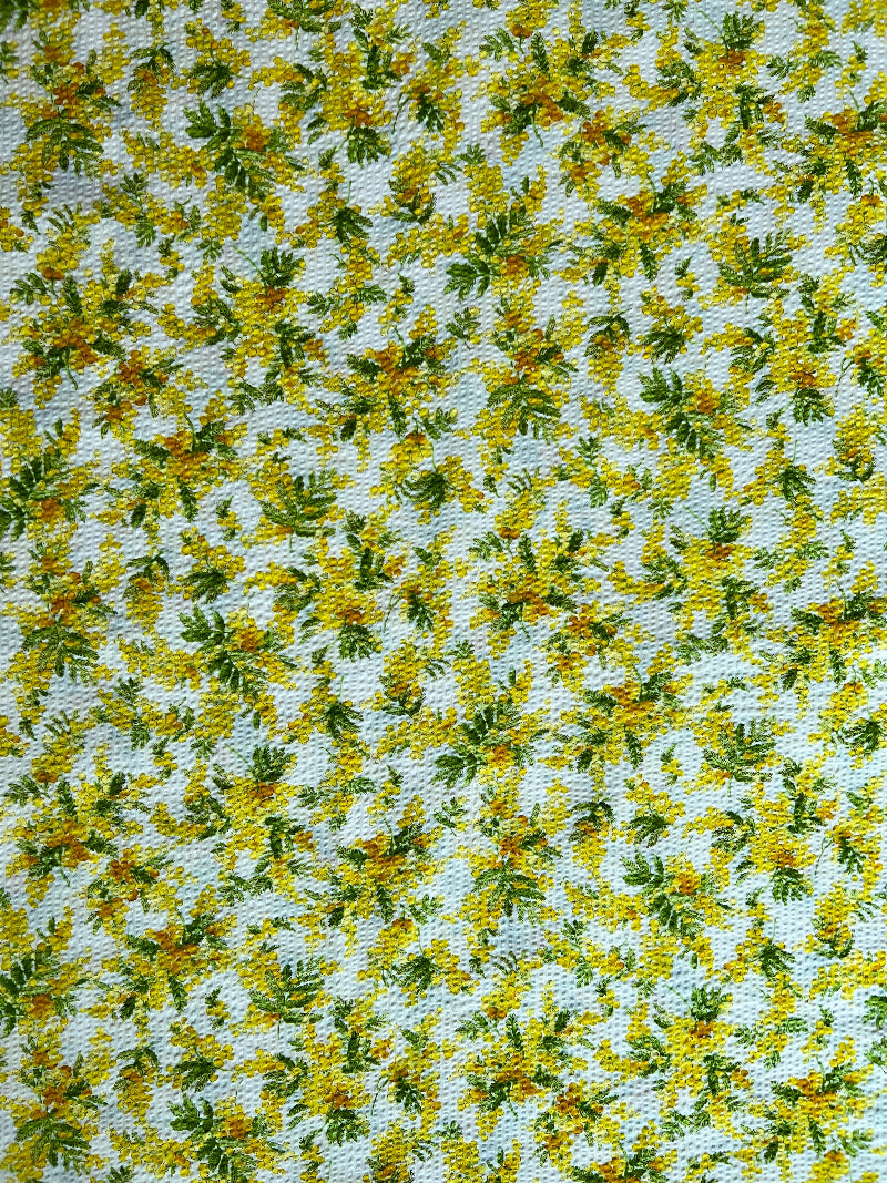 Kokka - Cotton Seersucker - Ripple Mimosa - White