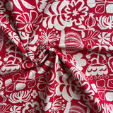 Hokkoh - Cotton Linen Canvas - Scandi Block Print Wildflowers