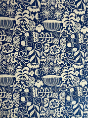 Hokkoh - Cotton Linen Canvas - Scandi Block Print Wildflowers 2