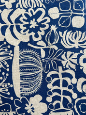 Hokkoh - Cotton Linen Canvas - Scandi Block Print Wildflowers 2