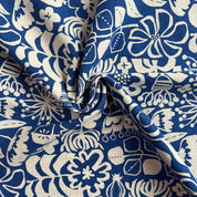 Hokkoh - Cotton Linen Canvas - Scandi Block Print Wildflowers 2