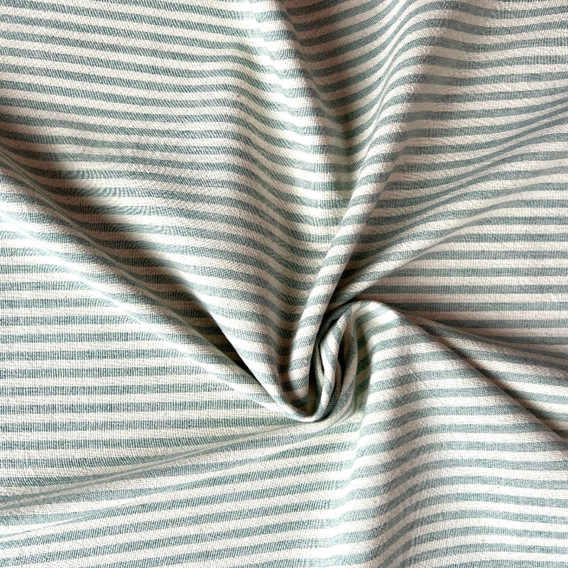 Cosmo - Yarn-Dyed Narrow Stripe Cotton - Seafoam