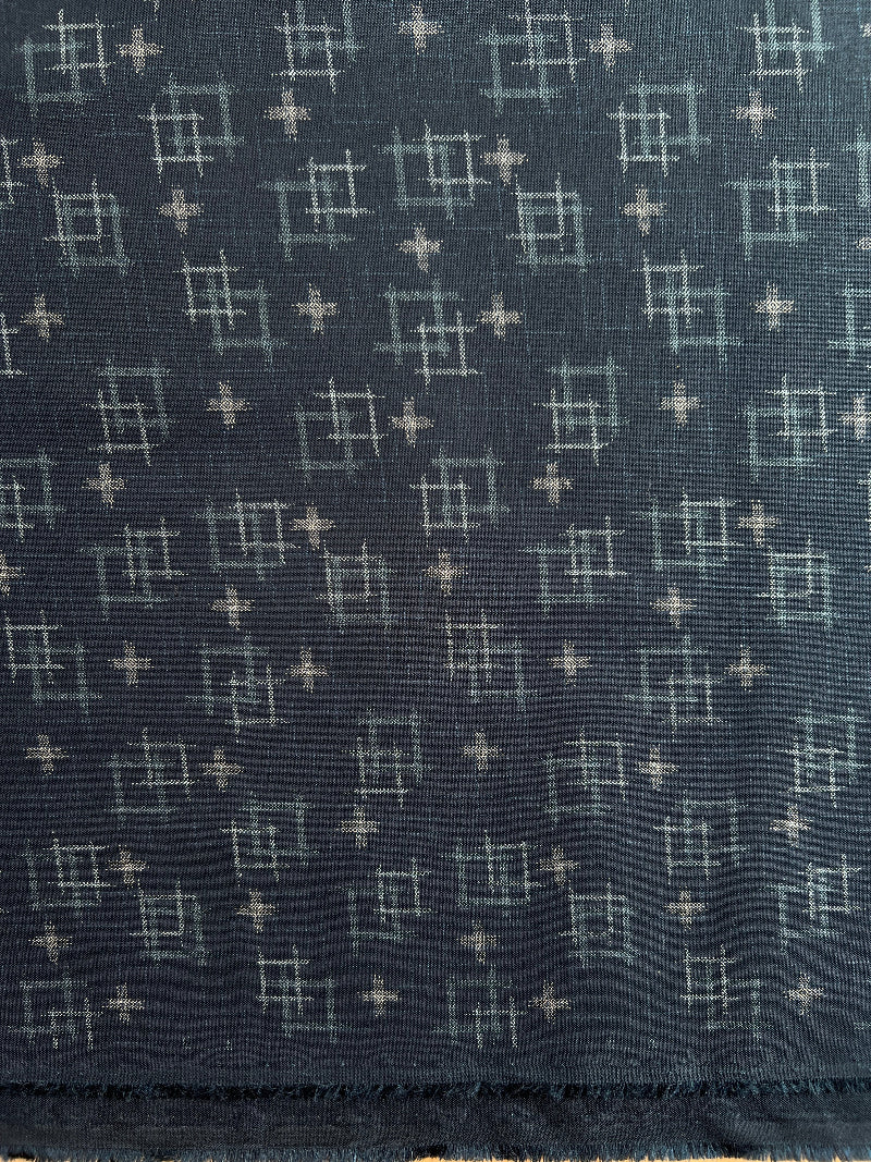 Sevenberry - Cotton Sheeting - Kasuri Faux Ikat - Navy