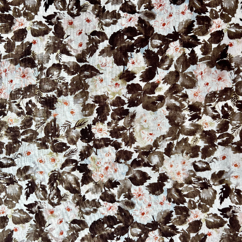 Kokka - Cotton/Linen Sheeting - Watercolor Leafy Floral
