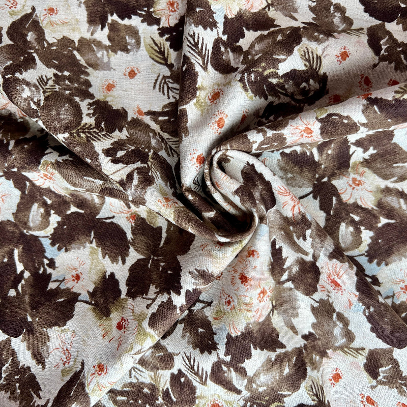 Kokka - Cotton/Linen Sheeting - Watercolor Leafy Floral