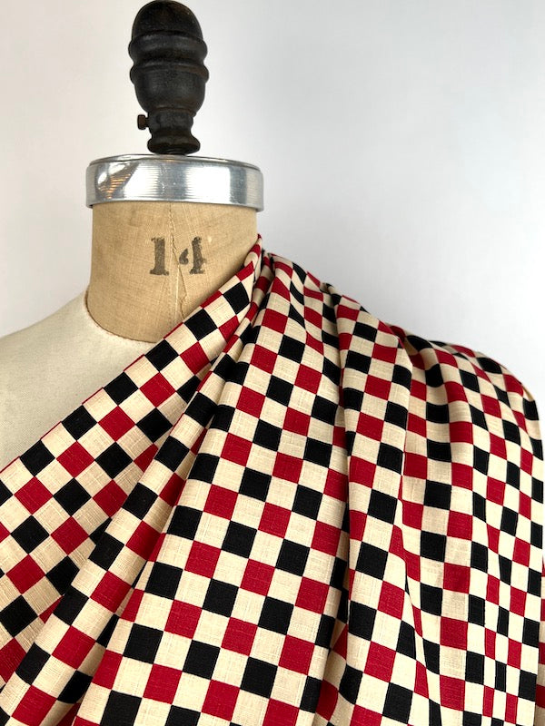 Kei - Dobby - Checkerboard - Red and Black