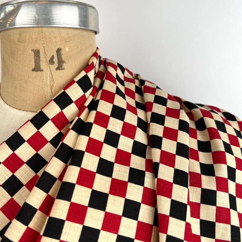 Kei - Dobby - Checkerboard - Red and Black