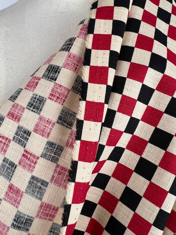 Kei - Dobby - Checkerboard - Red and Black