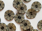 Textile Garden - Shell Button - 18mm - Laser Flower - Various Colors