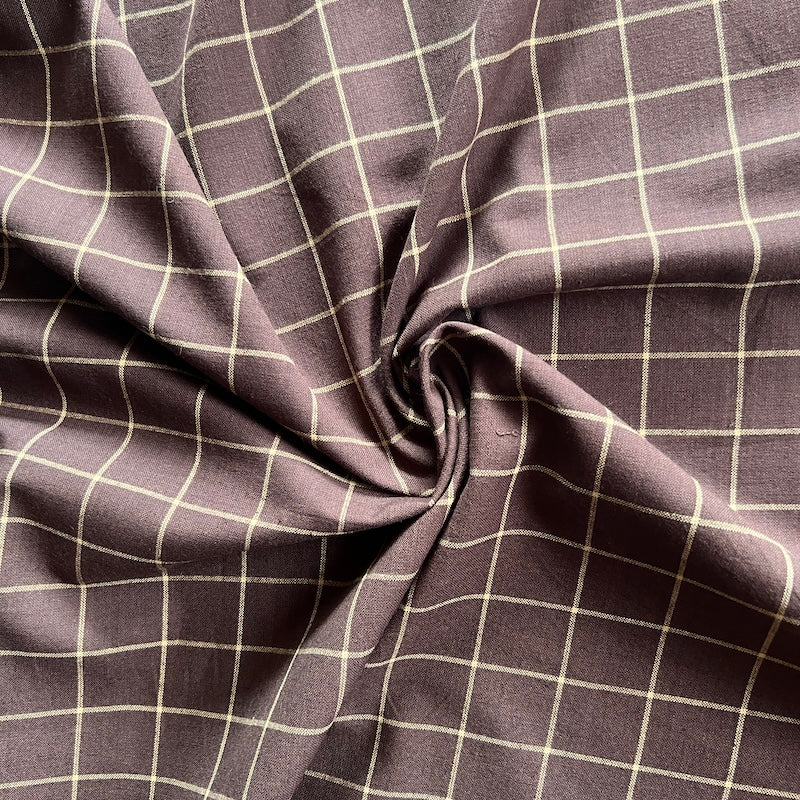 Diamond Textiles - Homespun Cotton - Windowpane - Brown