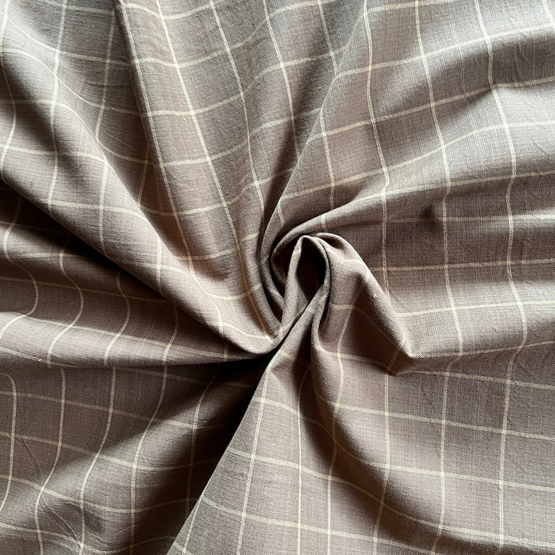 Diamond Textiles - Homespun Cotton - Windowpane - Pine Cone