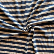 Deadstock - Cotton Jersey - Navy & White Stripe
