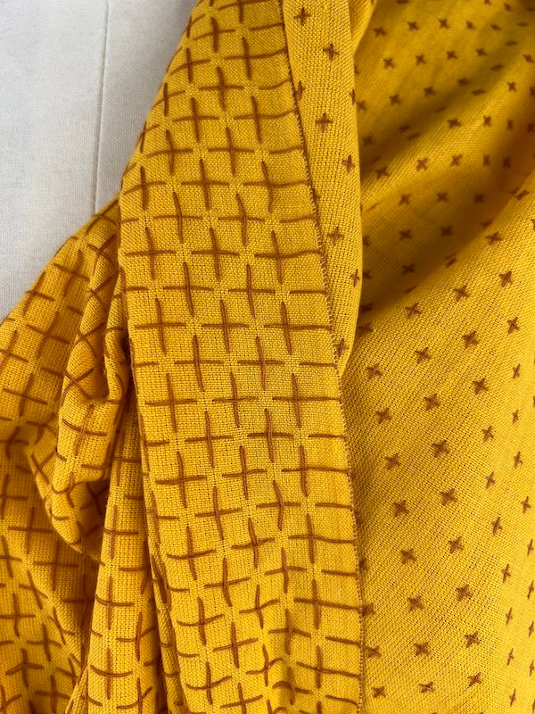 Diamond Textiles - Manchester Collection - Tiny Pluses Woven Cotton - Sunburst and Yam